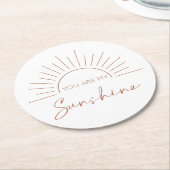 Dessous-de-verre Rond En Papier Vous Êtes Mon Soleil (Incliné)