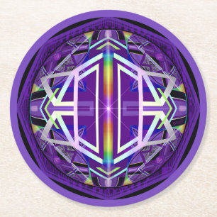 Dessous-de-verre Rond En Papier W3 Violet