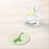Dessous-de-verre Rond En Papier Walter le Dinosaur (En situation)