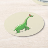 Dessous-de-verre Rond En Papier Walter le Dinosaur (Incliné)
