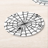Dessous-de-verre Rond En Papier Web déplaisant Spider (Incliné)