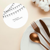 Dessous-de-verre Rond En Papier Wedding Coaster with String Lights