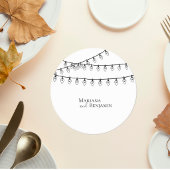 Dessous-de-verre Rond En Papier Wedding Coaster with String Lights
