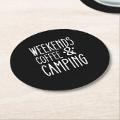 Dessous-de-verre Rond En Papier Week-End Café Et Camping (Incliné)
