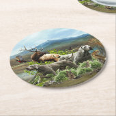 Dessous-de-verre Rond En Papier Weimaraner, "Grey Ghost" (Incliné)