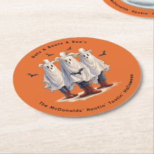 Dessous-de-verre Rond En Papier Western Halloween Party Cowboy Ghosts Custom