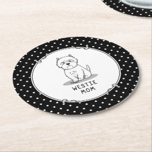 Dessous-de-verre Rond En Papier Westie Mom - West Highland White Terrier Chien Mam