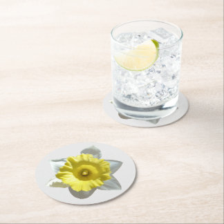 Dessous-de-verre Rond En Papier White Daffodil Paper Coaster