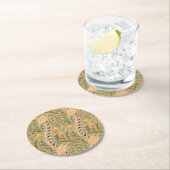 Dessous-de-verre Rond En Papier William Morris Daffodil Garden Flower Classic Bota (En situation)