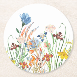 Dessous-de-verre Rond En Papier Winsome Mariage Fleur sauvage