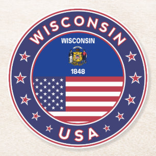 Dessous-de-verre Rond En Papier Wisconsin