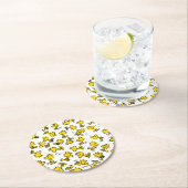 Dessous-de-verre Rond En Papier Woodstock Classic Design Pattern (En situation)