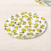 Dessous-de-verre Rond En Papier Woodstock Classic Design Pattern (Incliné)
