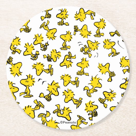 Dessous-de-verre Rond En Papier Woodstock Classic Design Pattern (Devant)