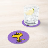 Dessous-de-verre Rond En Papier Woodstock In Sunglasses (En situation)