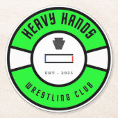 Dessous-de-verre Rond En Papier Wrestling Club Items (Devant)