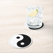 Dessous-de-verre Rond En Papier Yin et Yang (En situation)