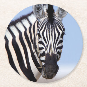 Dessous-de-verre Rond En Papier Zebra looking at you