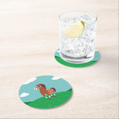 Dessous-de-verre Rond En Papier Zora le cheval (En situation)
