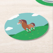 Dessous-de-verre Rond En Papier Zora le cheval (Incliné)