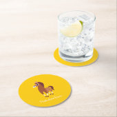 Dessous-de-verre Rond En Papier Zora le cheval (En situation)