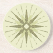 Dessous de verre rond moderne vert de milieu du si (Devant)