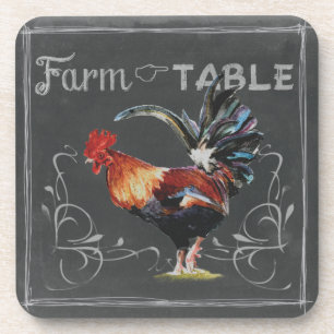 Dessous-de-verre Rooster de ferme à table