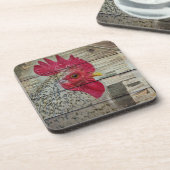 Dessous-de-verre Rooster Rustic Chicken Coop Barn Board (Côté gauche)