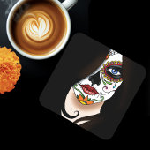 Dessous-de-verre Rosa Sugar Skull Portrait