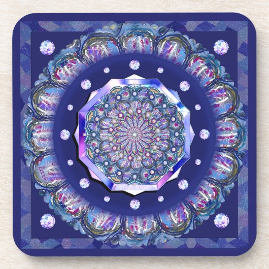 Dessous-de-verre Rosace bleue (Devant)