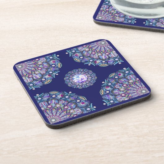 Dessous-de-verre Rosace bleue (Côté gauche)