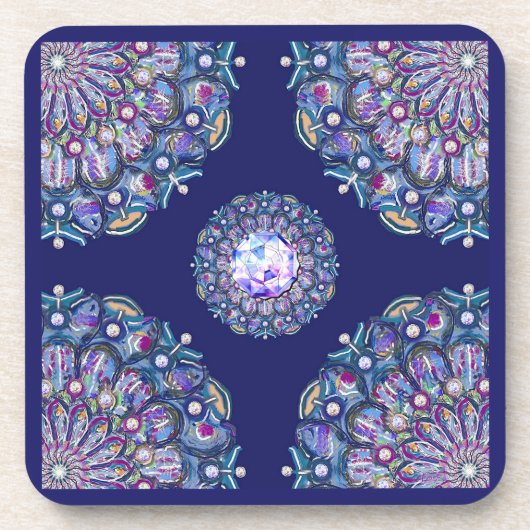 Dessous-de-verre Rosace bleue (Devant)