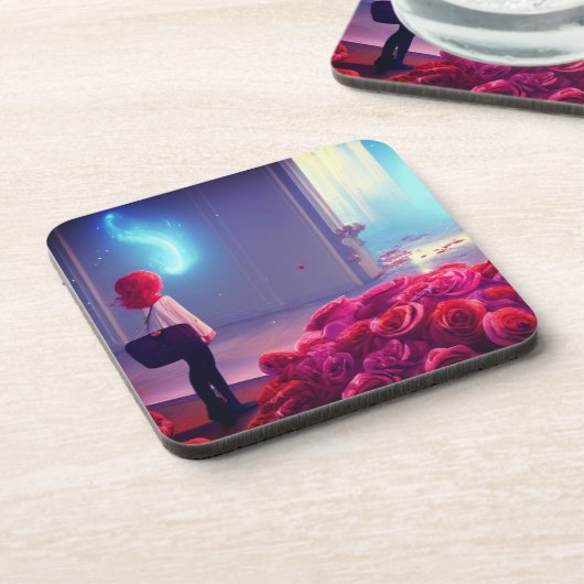 Dessous-de-verre Rose (Côté gauche)