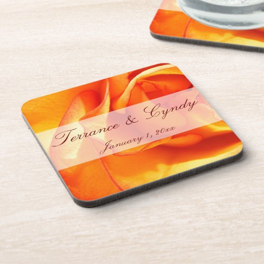 Dessous-de-verre Rose à flammes (Côté gauche)