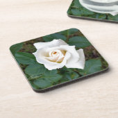 Dessous-de-verre rose blanche (Côté gauche)