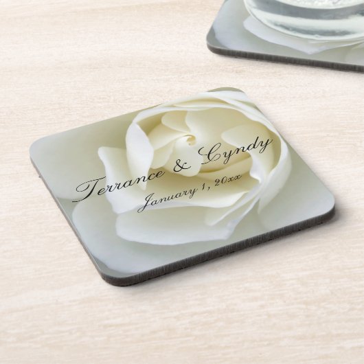 Dessous-de-verre Rose blanche crêpe (Côté gauche)