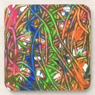 Dessous-de-verre Rose, Bleu, Vert, Orange, Œuvre d'art en marbre