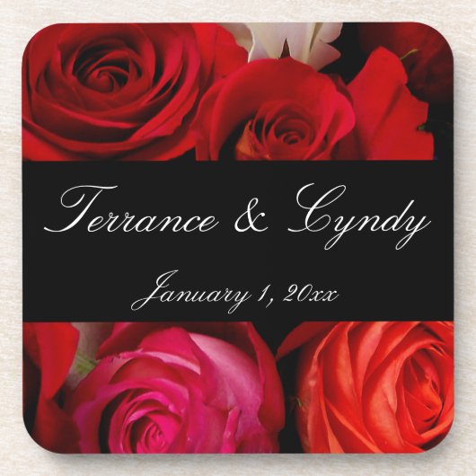 Dessous-de-verre Rose Bouquet Mariage personnel (Devant)