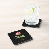 Dessous-de-verre Rose de couleur simple (Côté Droit)