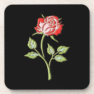 Dessous-de-verre Rose de couleur simple