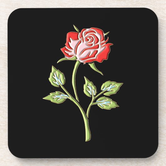 Dessous-de-verre Rose de couleur simple (Devant)