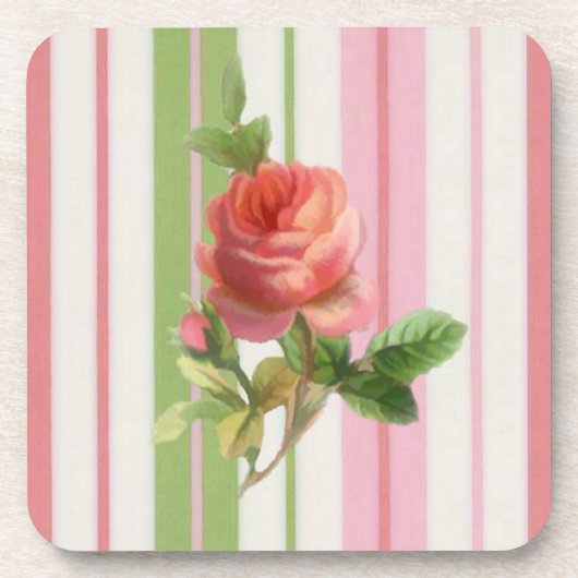 Dessous de verre Rose de Shabby (Devant)