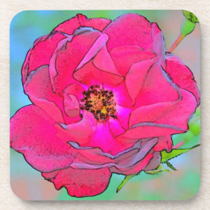Dessous-de-verre Rose/Dessous de verre ouverts rose rétro