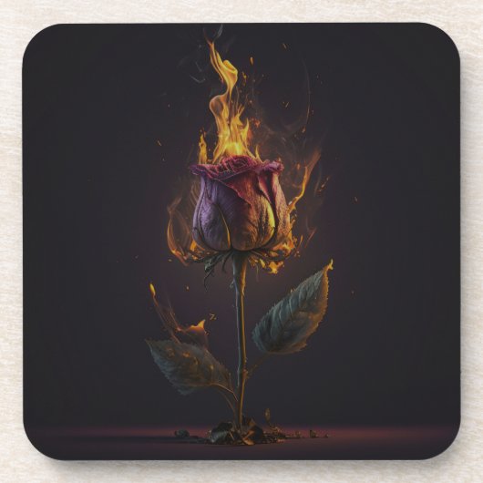 Dessous-de-verre rose en feu (Devant)