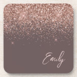 Dessous-de-verre Rose en terre cuite or bleu Parties scintillant ro<br><div class="desc">Parties scintillant rose et bleu  en terre cuite et Rose Dessous de verre en papier Monogramme Nom. Cela fait le cadeau parfait de remise de diplômes,  anniversaire,  mariage,  douche nuptiale,  anniversaire,  baby shower ou bachelorette pour quelqu'un qui aime le luxe glam et les styles chic.</div>