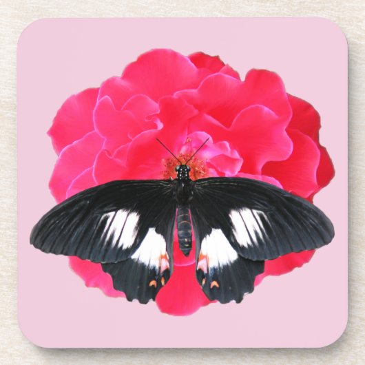 Dessous-de-verre Rose et Swallowtail (Devant)