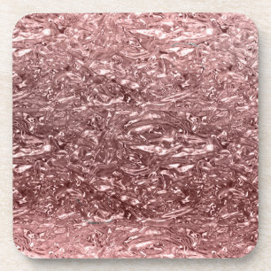 Dessous-de-verre Rose Gold Chrome Liquide Métallisé Chic Glam