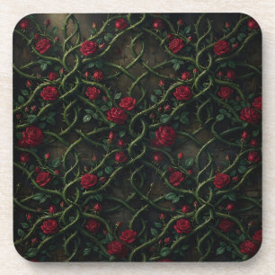 Dessous-de-verre Rose gothique rouge