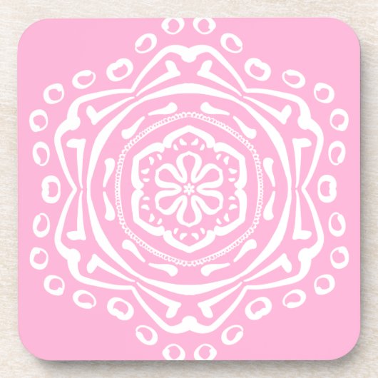 Dessous-de-verre Rose Mandala (Devant)