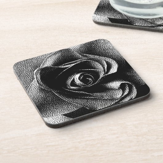 DESSOUS-DE-VERRE ROSE NOIR (Côté gauche)